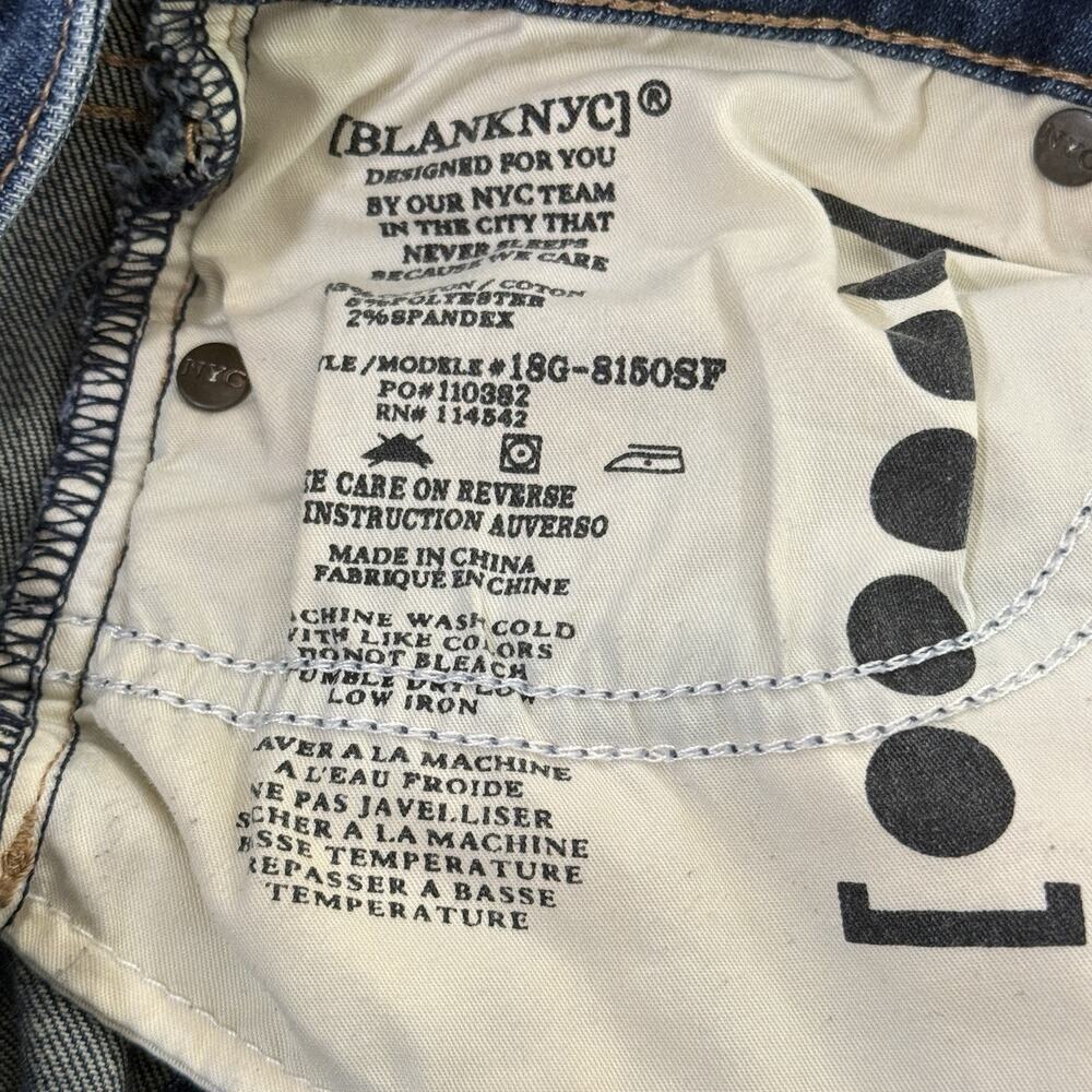 Blank NYC The Fulton Roll Up Denim Shorts 26 Low Rise Distressed Festival Boho - Picture 3 of 8